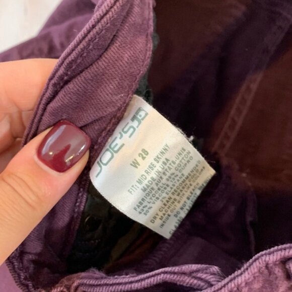 Joe's Jeans purple mid rise skinny jeans size 28 - Picture 2 of 2